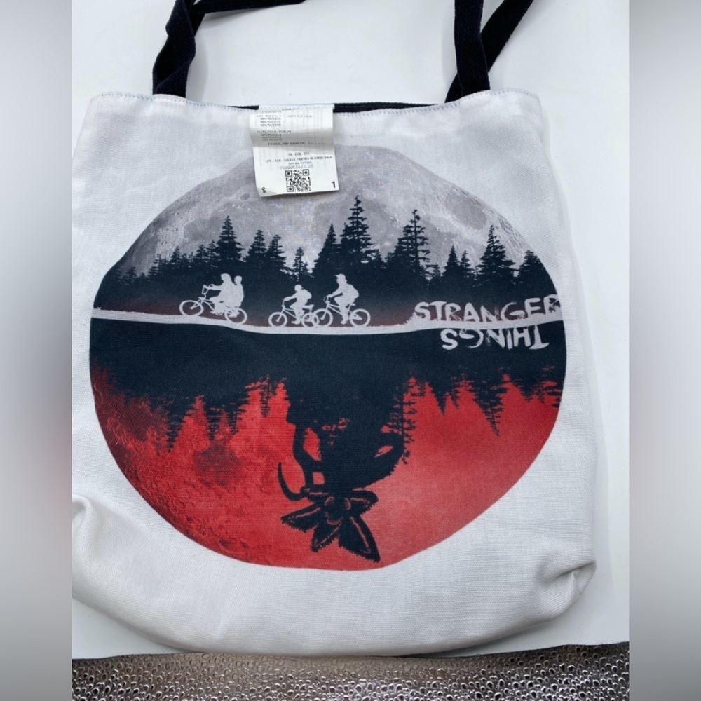 Netflix Stranger Things Canvas Tote Bag Upside Down Demogorgon Riding Bikes